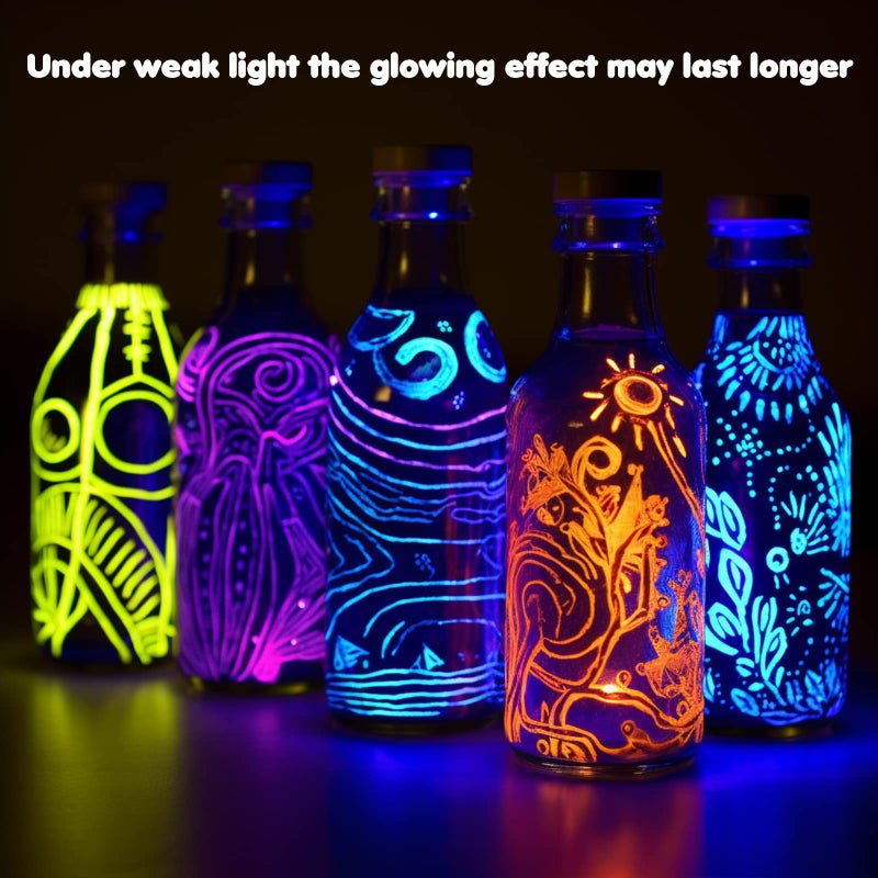 Roizefar Fabric Paint, 16 Colors Glow in the Dark Paint, 3D Permanent Acrylic Textile Paint (20 ml/0.68 oz), Neon Craft Painting Fabric Paint for Clothes, Canvas, T-Shirt, Ideal for Art Supplies and - Image 5